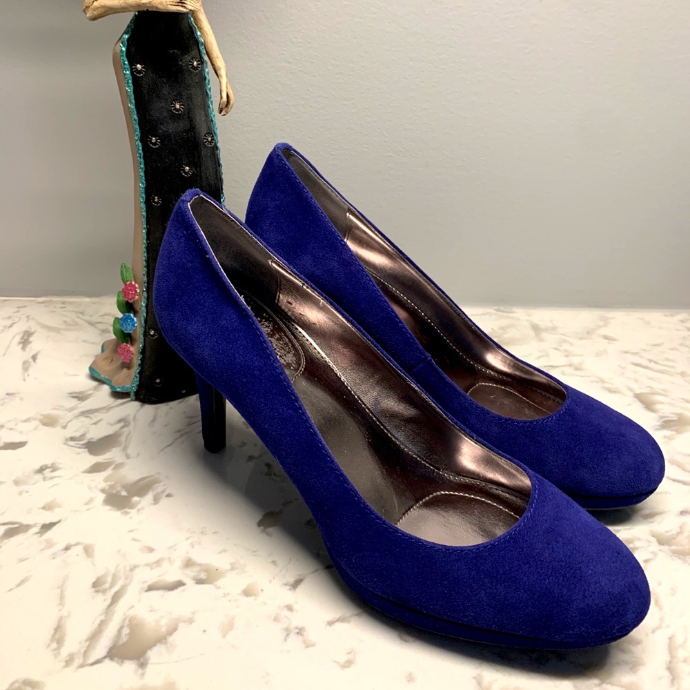 Calvin Klein Royal Blue Suede Heels (6)